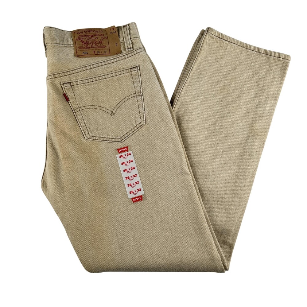Vintage Levis 501 Jeans Mens 34x32 Straight Leg Button Fly USA Deadstock 90s